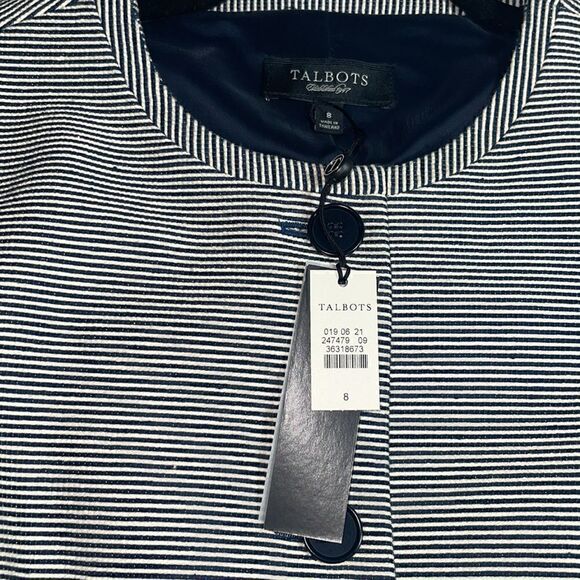 Talbots Jacket Womens size 8 the jackie fit Blazer  striped button Up preppy New - Picture 6 of 9